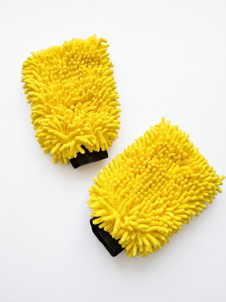 Guante De Lavado Microfibra Amarillo